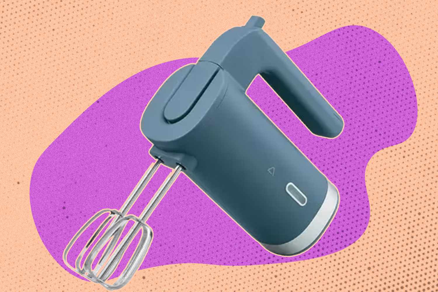 ALDI cordless hand mixer on an illustrated background