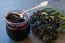 A jar of Elderberry Jelly