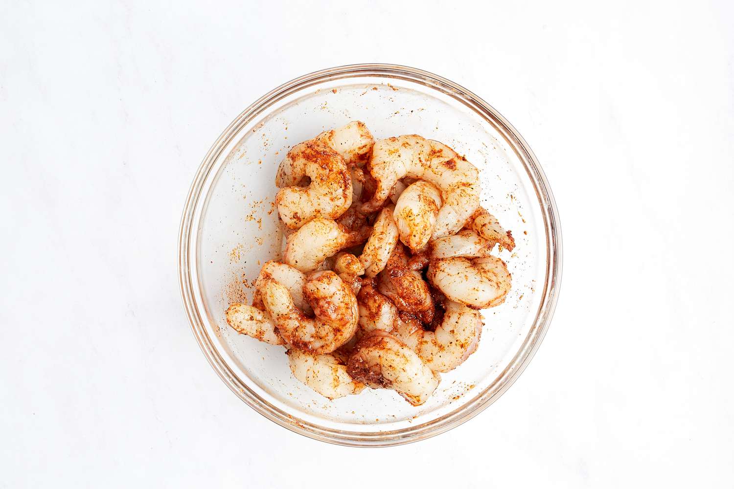 Blackened Shrimp Seasoned in a Bowl for Tacos Recipe
