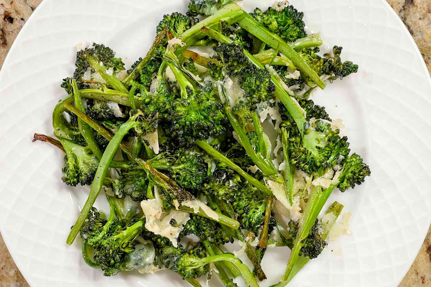 Roasted broccolini and cheddar side dish