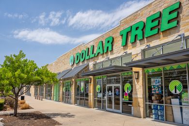 Dollar Tree storefront with signage and entrance
