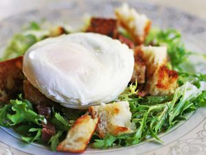Poached Egg Bacon Salad Lyonnaise