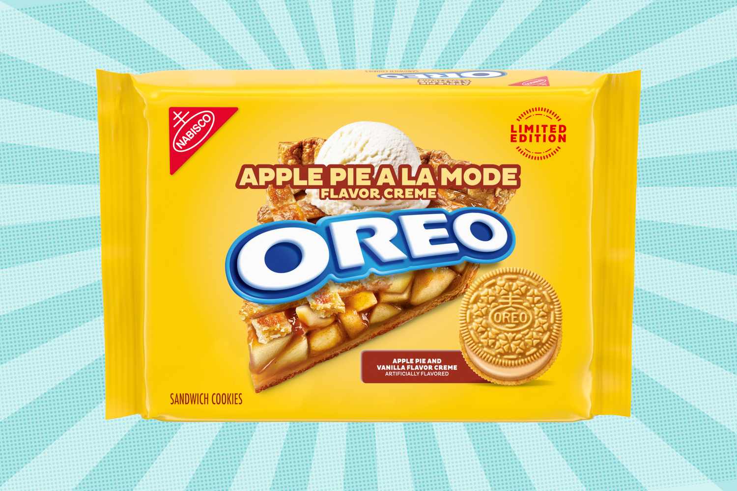 A package of Apple Pie a la Mode flavored Oreo cookies