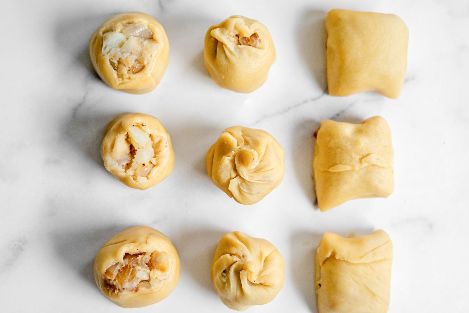Different Types of Folds for Potato Knishes
