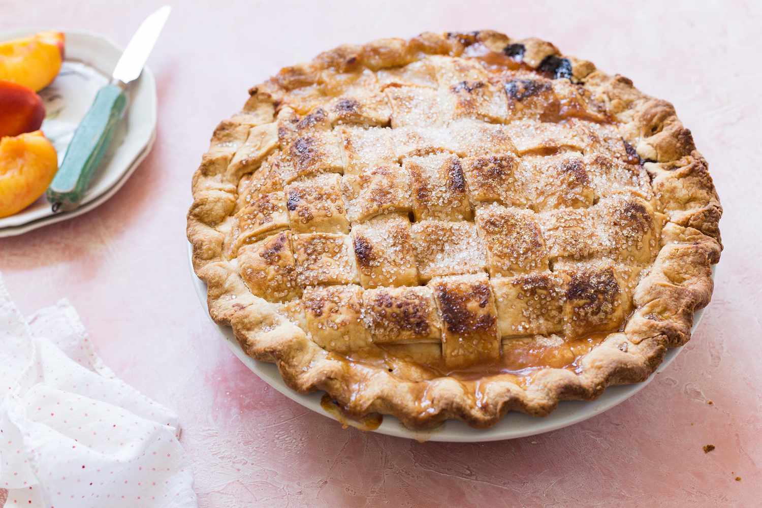 Peach Pie with lattice crust