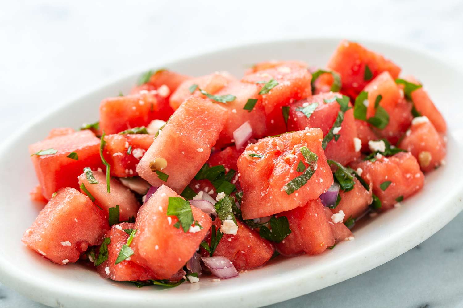 Watermelon Feta Salad With Mint