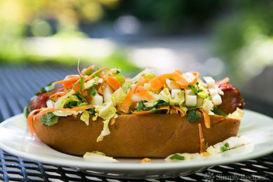 Sriracha Hot Dog with Asian Slaw on Simply Recipes