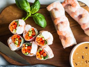 Shrimp Spring Rolls with Peanut Sauce