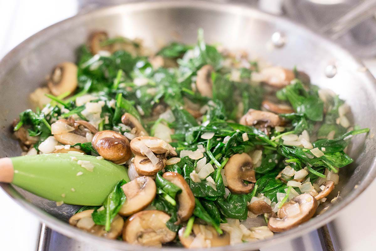 Joe's Special Scrambled Eggs with Spinach, Beef, and Mushrooms
