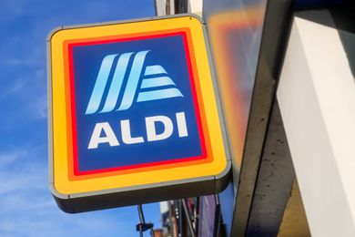 An ALDI sign outside and ALDI store