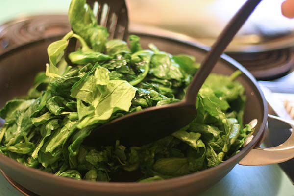 pan fried spinach