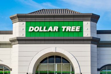 Exterior of a Dollar Tree store with its green sign