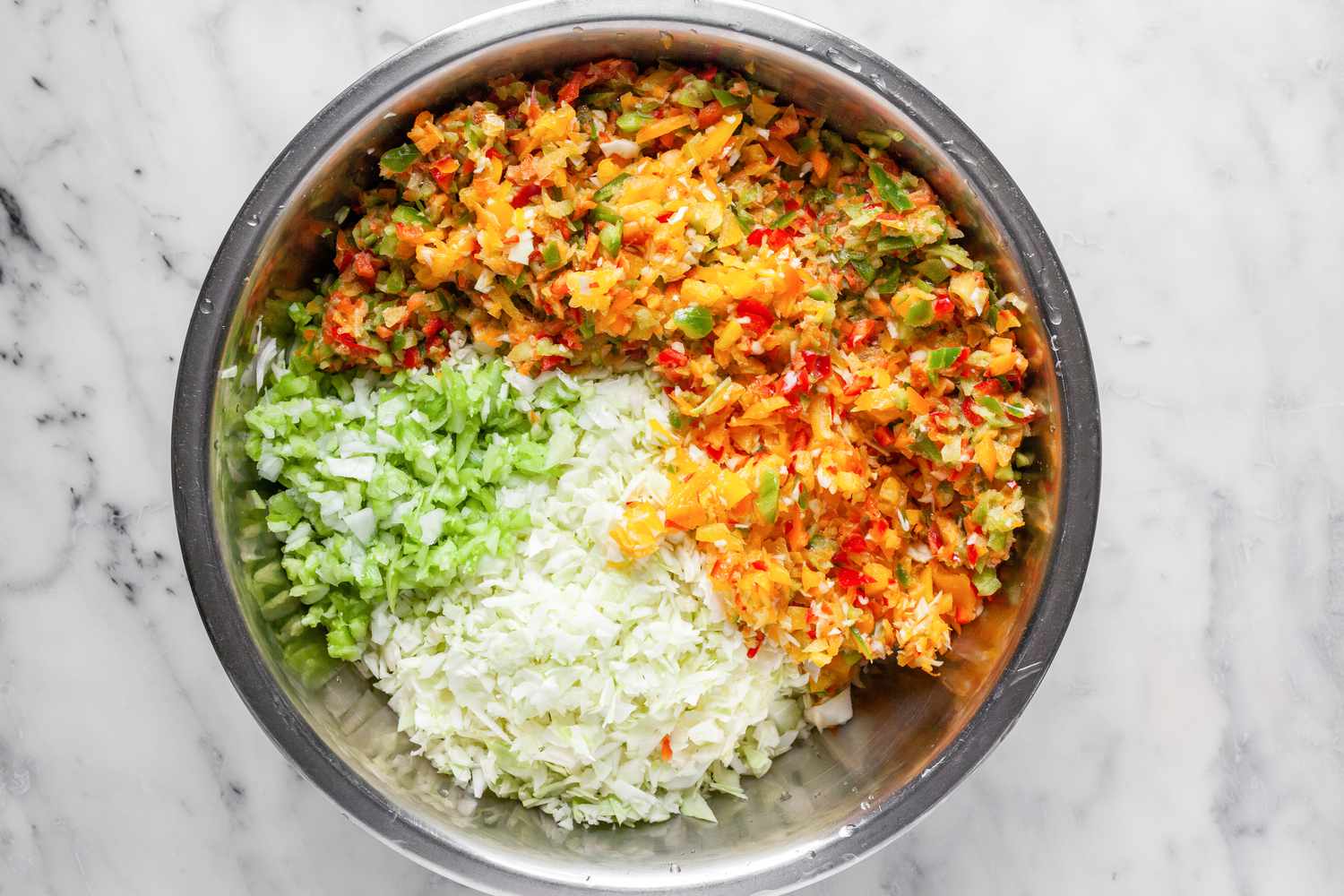 Bowl of Minced Chow Chow Ingredients