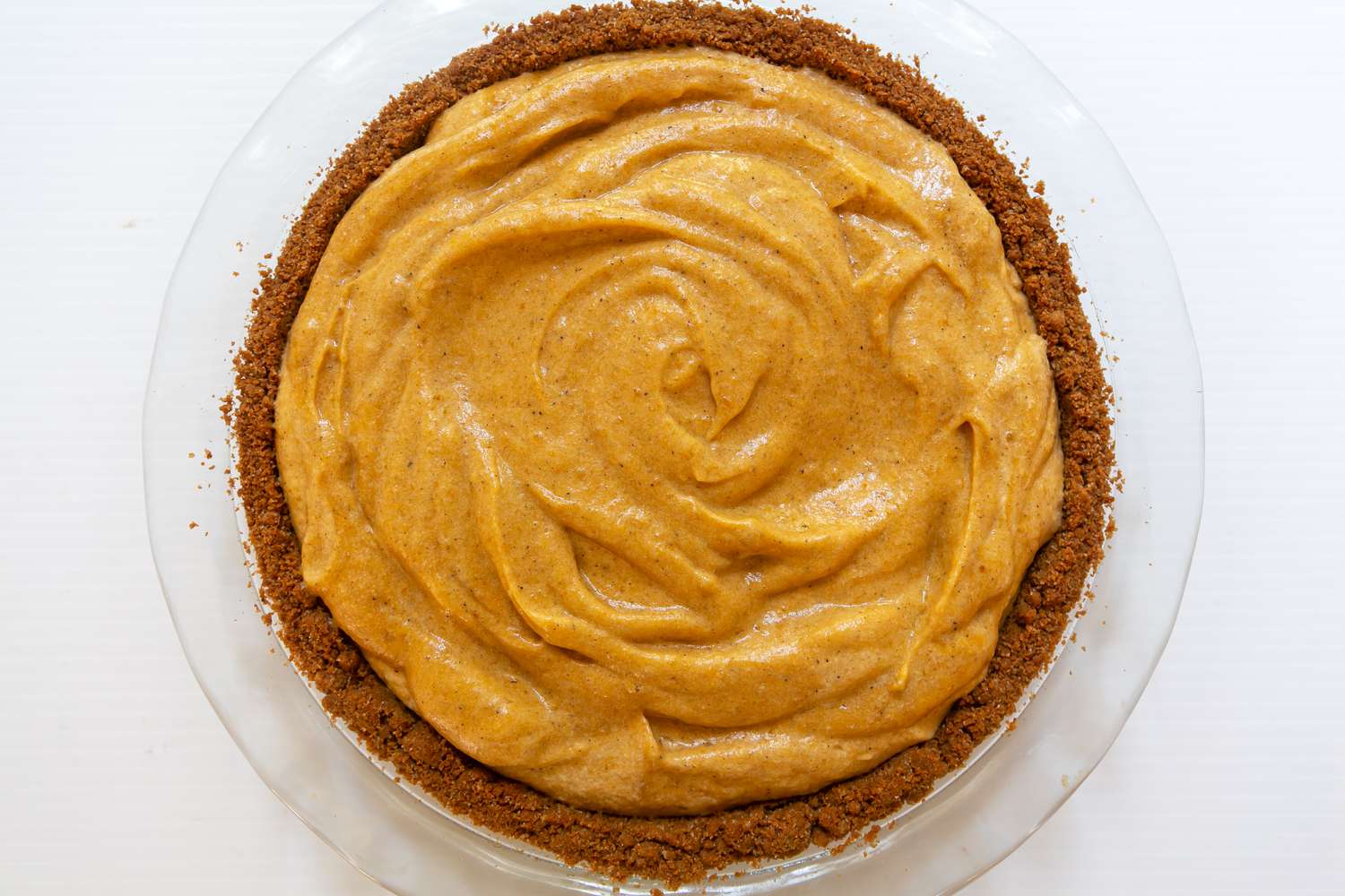 poured pumpkin chiffon pie mix into cooled crust