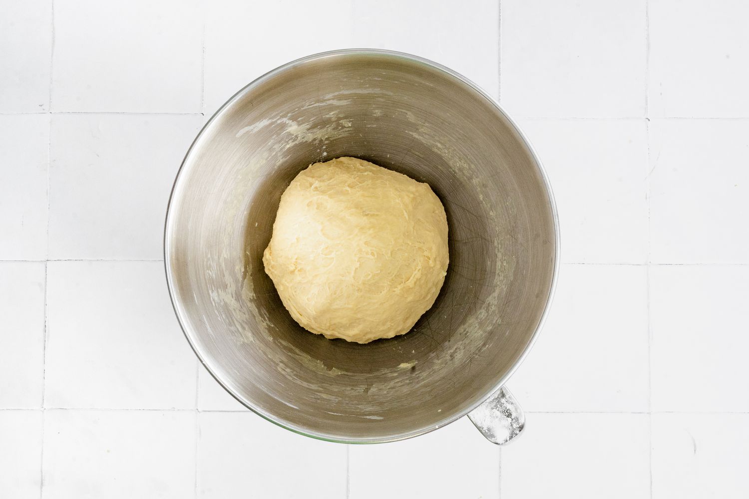 Dough in Mixer Bowl for Challah Rolls Recipe