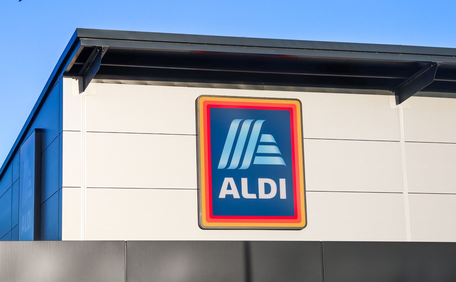 Aldi brand logo on storefront