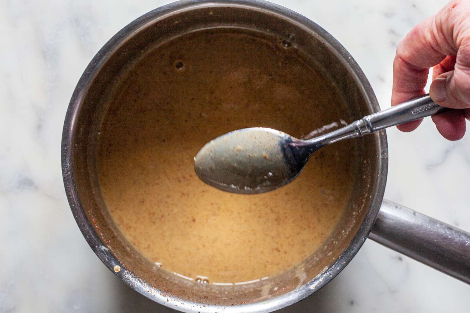 Making the custard for mexican chocolate.