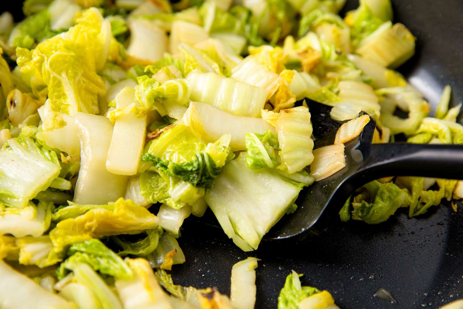 close up of Stir Fried Napa Cabbage