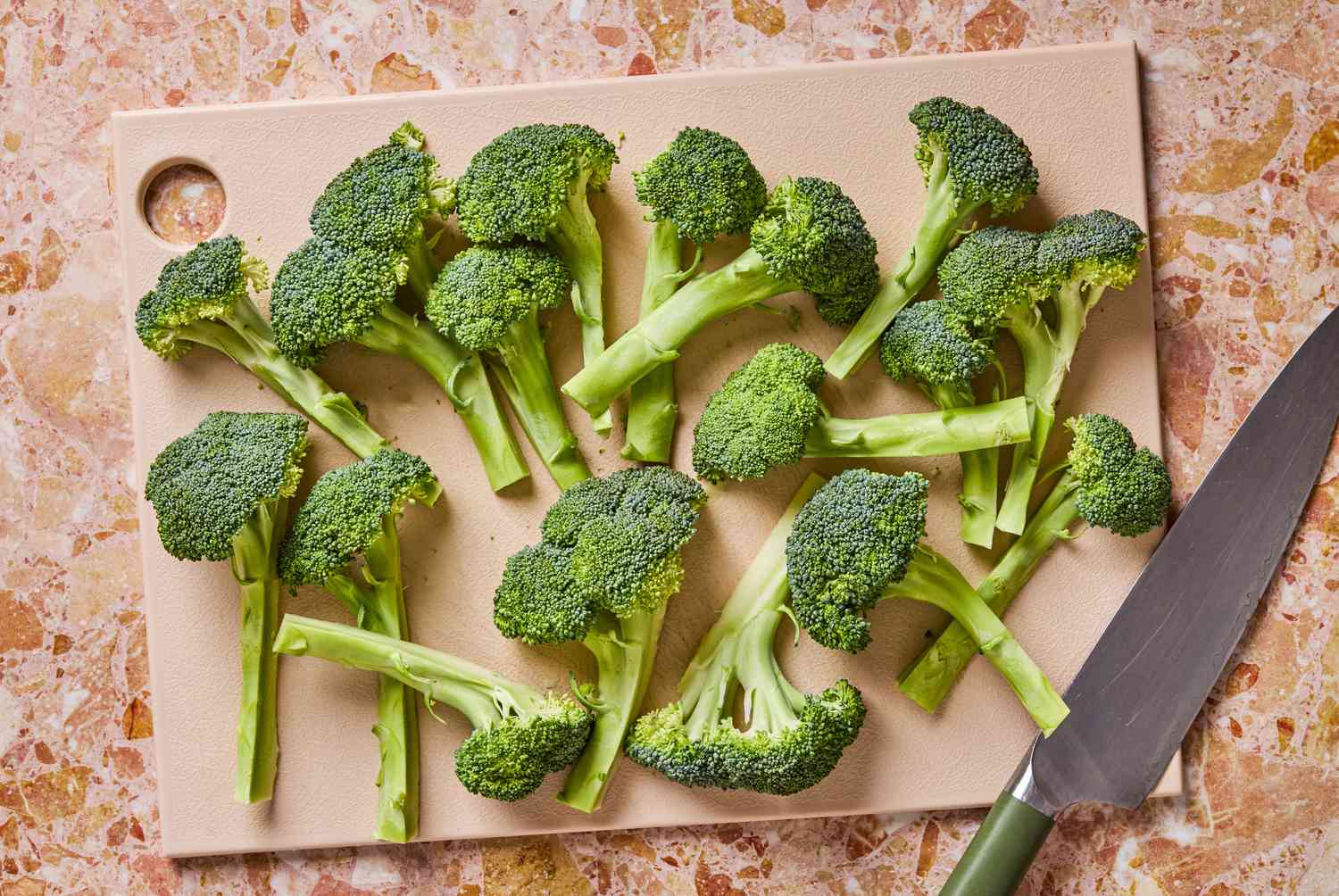 broccoli cut into small heads and stalks for Bang Bang Broccoli