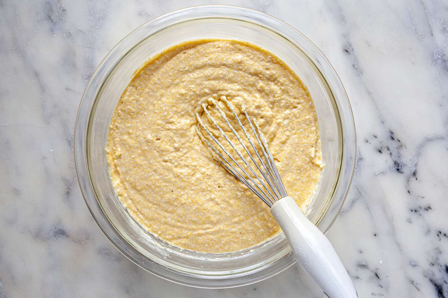 Bowl of Batter for Green Chili Corn Bread 