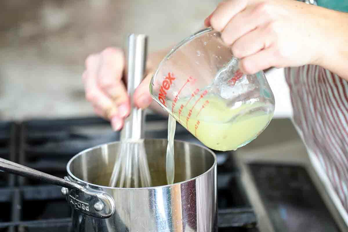 Easy Lemon Curd Recipe starting the curd