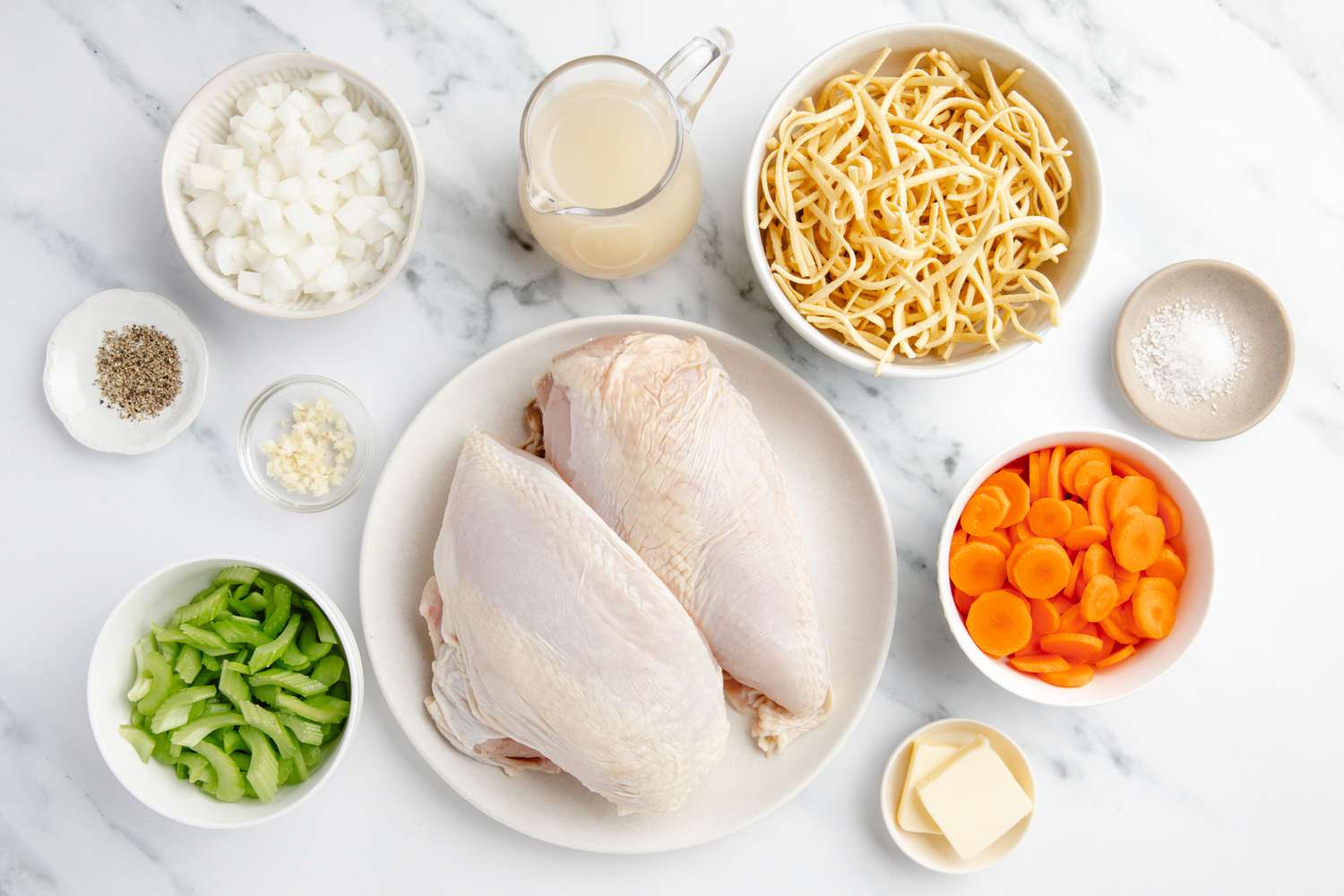 ingredients to make chicken and noodles