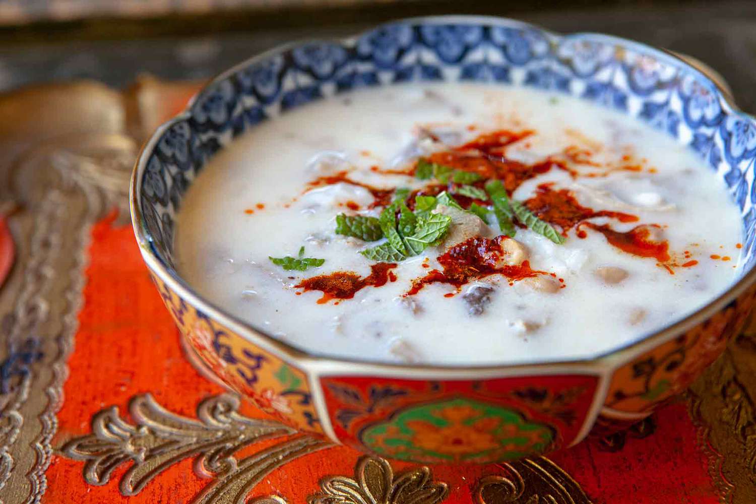 Spicy Turkey Soup with Chickpeas, Yogurt, and Mint