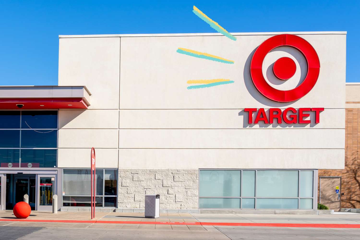 Target storefront with some line illustrations