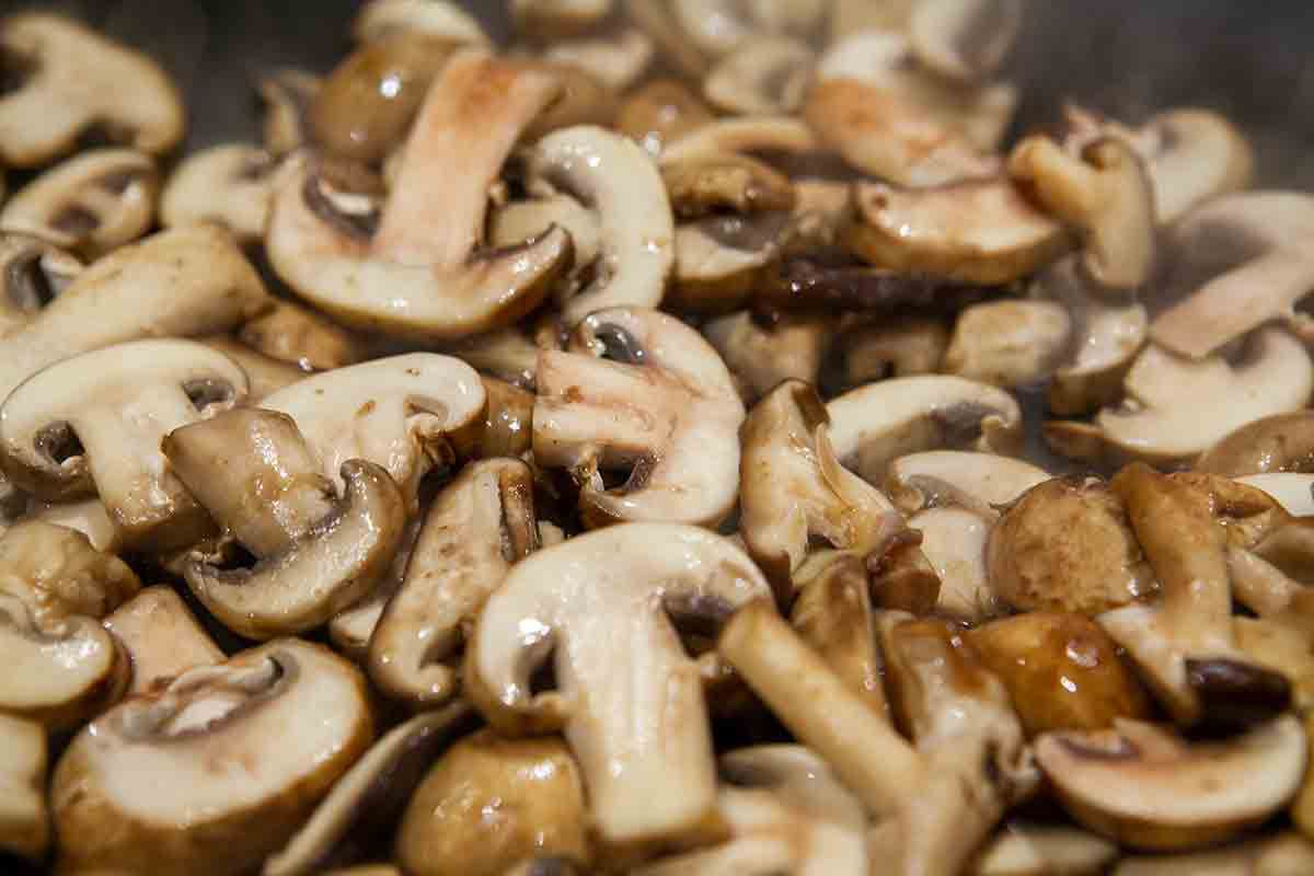 sautéed mushrooms in a skillet