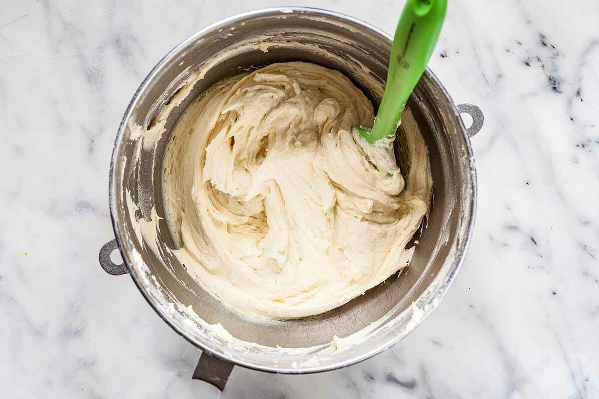 Vanilla Pound Cake with Vanilla Glaze add the flour