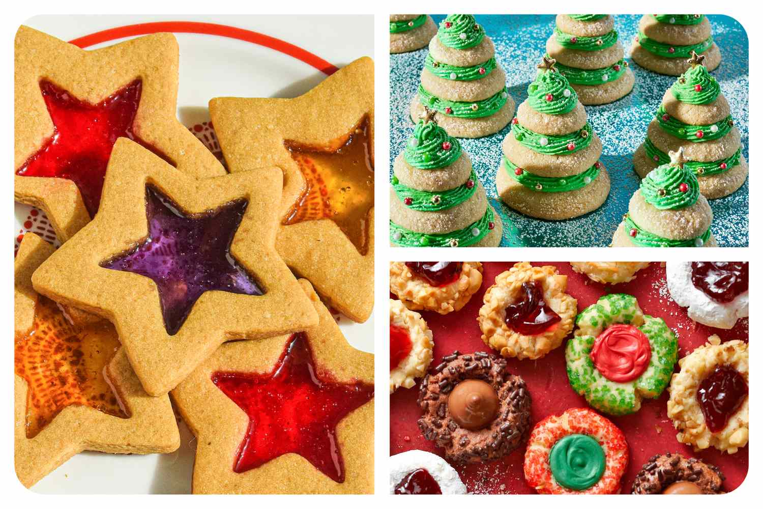 Collage of holidaythemed cookies