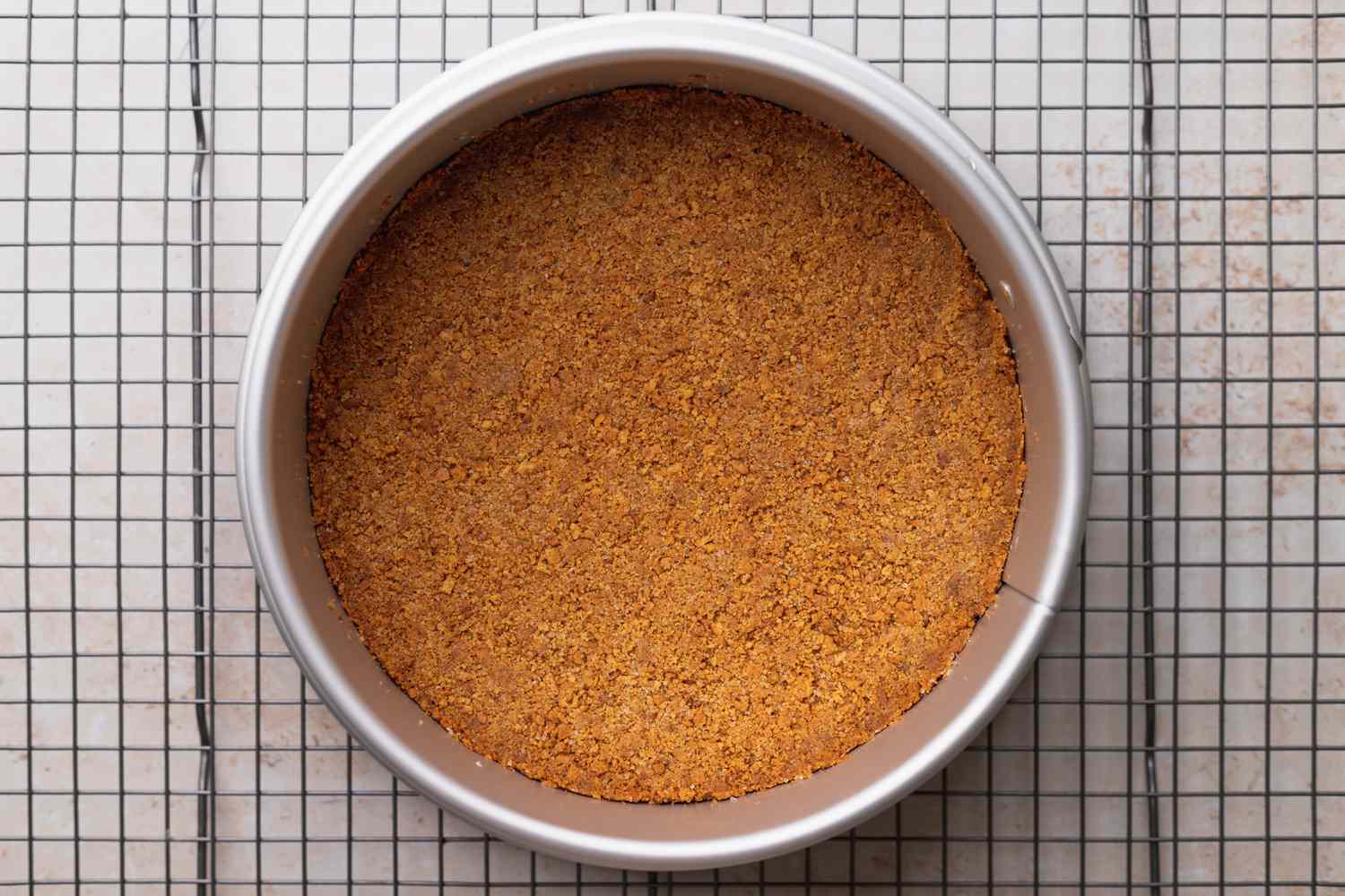 Baked crust in springform pan.