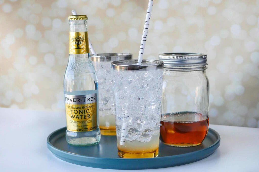 Earl gray bergamot tea and tonic drink