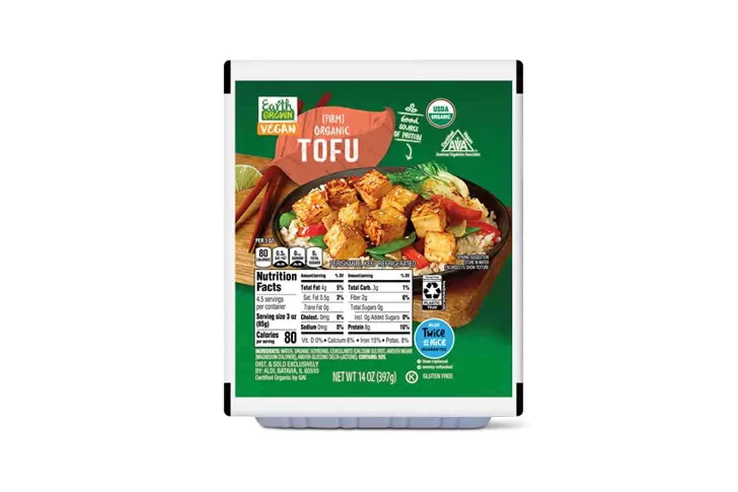 A package of ALDI tofu