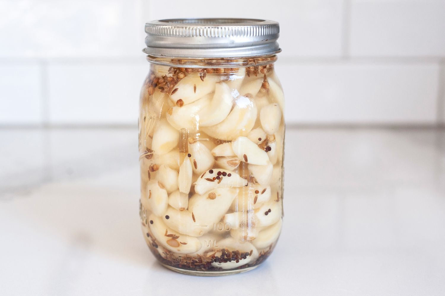 Pickled Garlic in a Jar