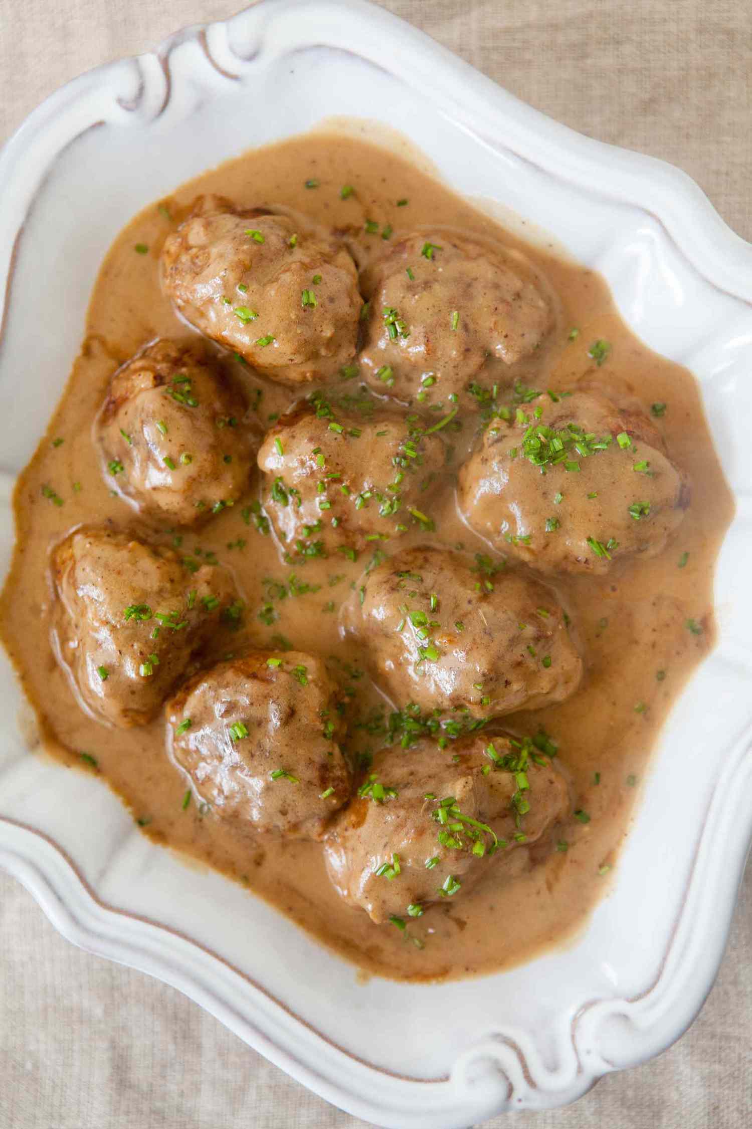 Swedish Meatballs in a serving bowl