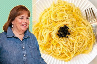 Ina Garten + plate of lemon cappelini 