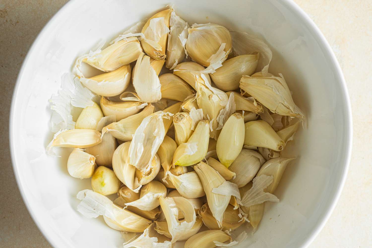 Garlic Cloves in Bowl for Confit