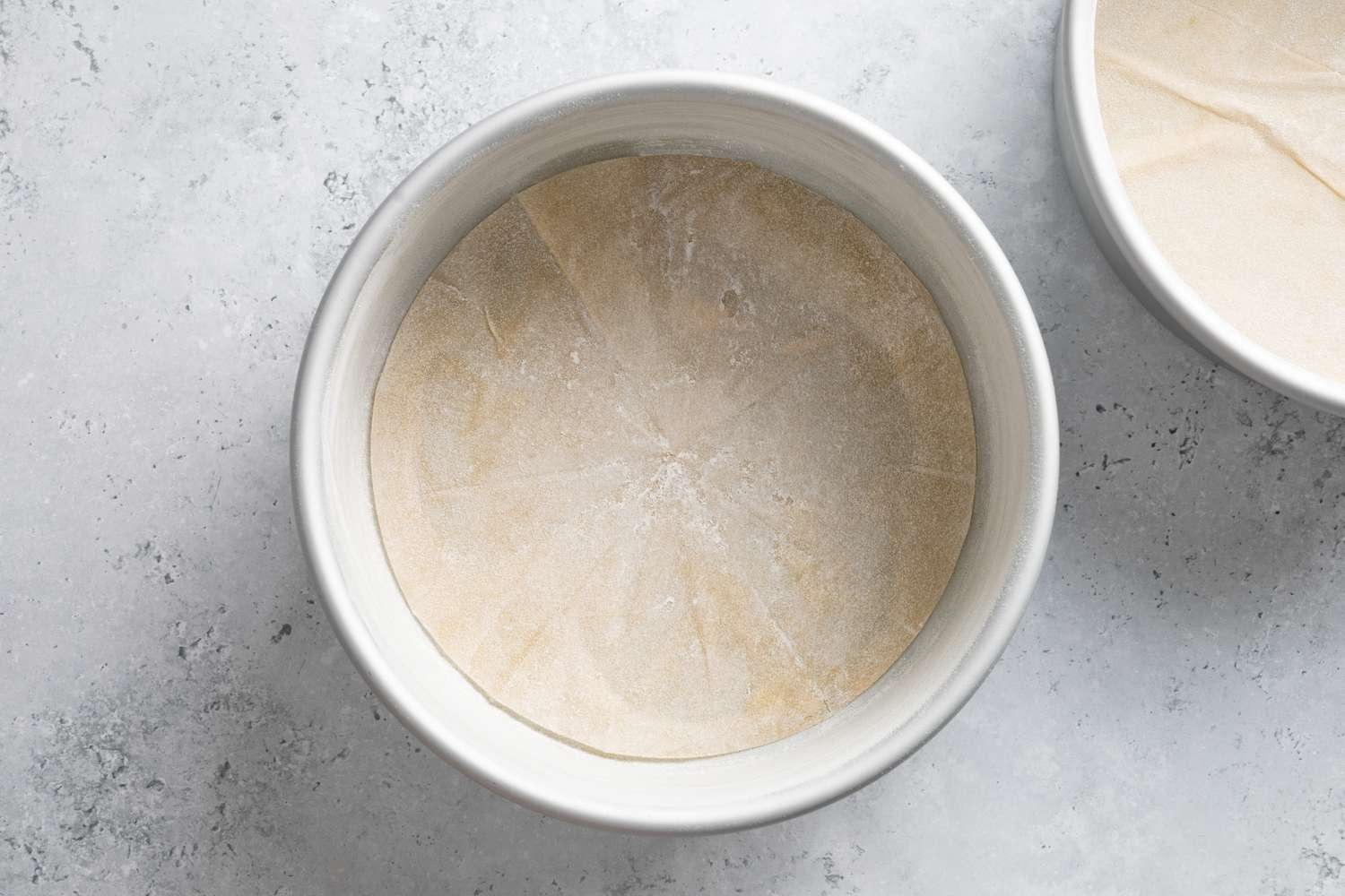 Cake Tin with Parchment Paper for Lemon Lavender Cake