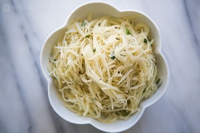 Angel Hair Pasta with Garlic Herbs and Parmesan