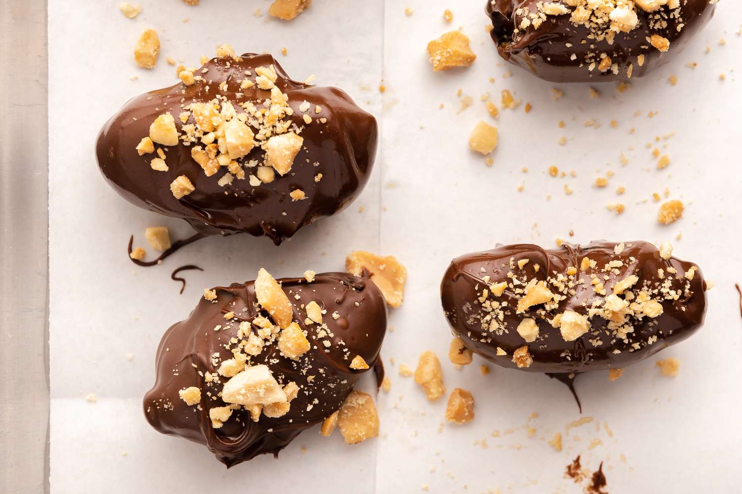 Candy Bar Dates Topped with Crushed Peanuts
