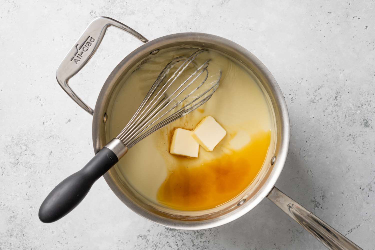 Butte and Vanilla Extract Added to Custard for Pina Colada Pie Recipe 