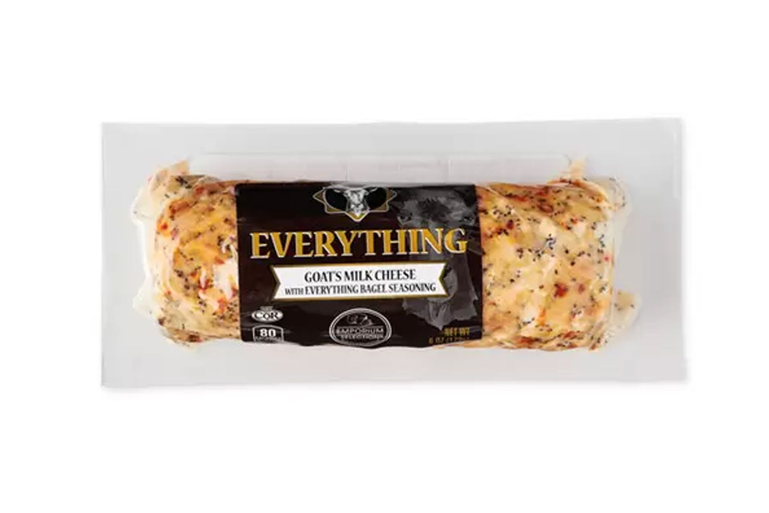 Everything Goats Milk Cheese with Everything Bagel Seasoning in a package