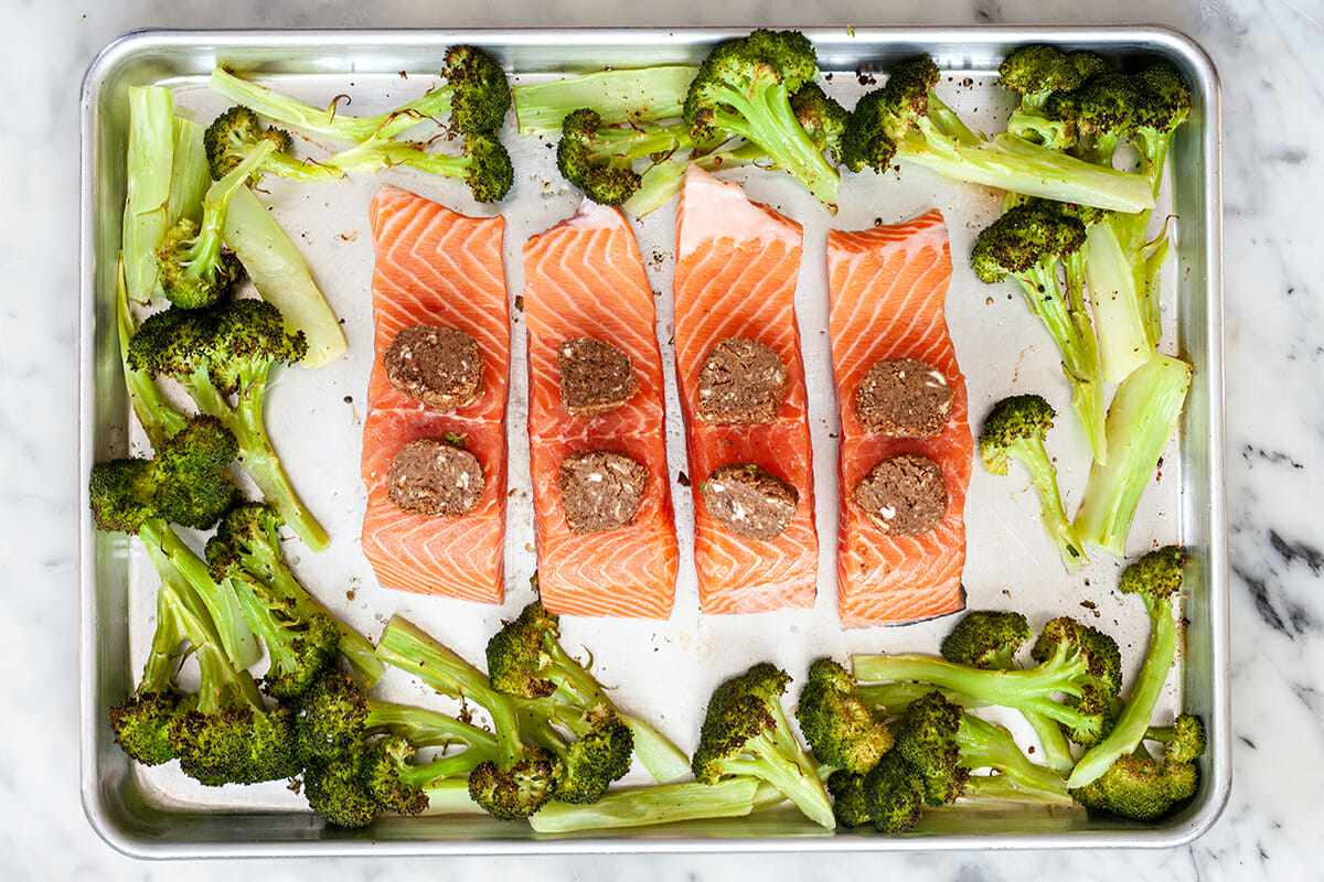 Miso Salmon with Broccoli roast the salmon