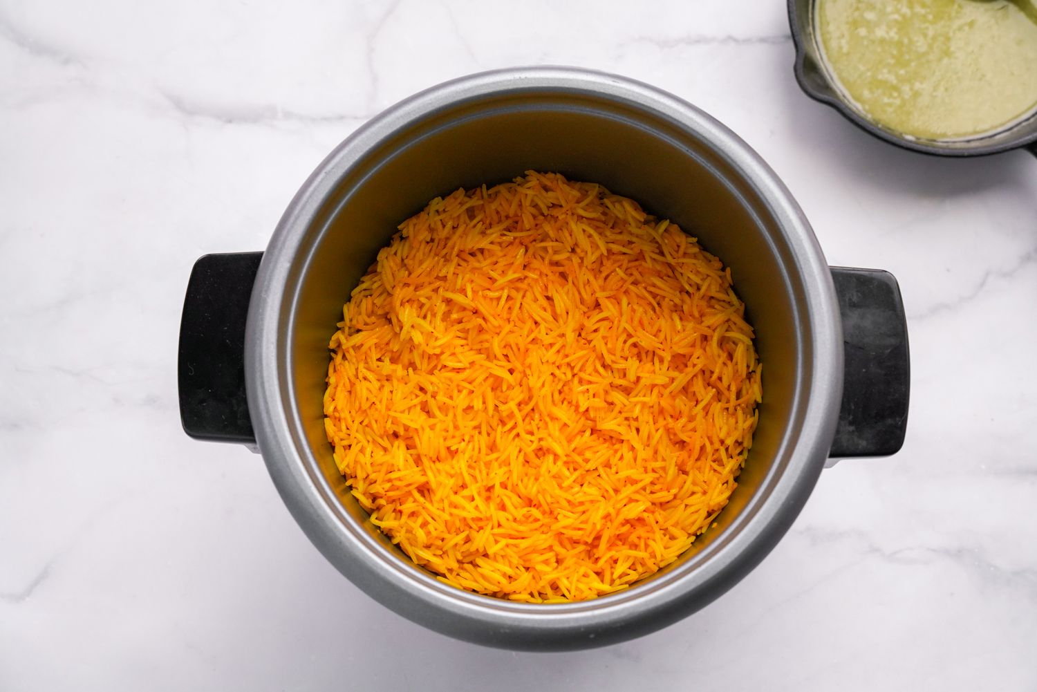 Saffron Tahdig Layer in a Pot for Sabzi Polo (Persian Herb Rice)
