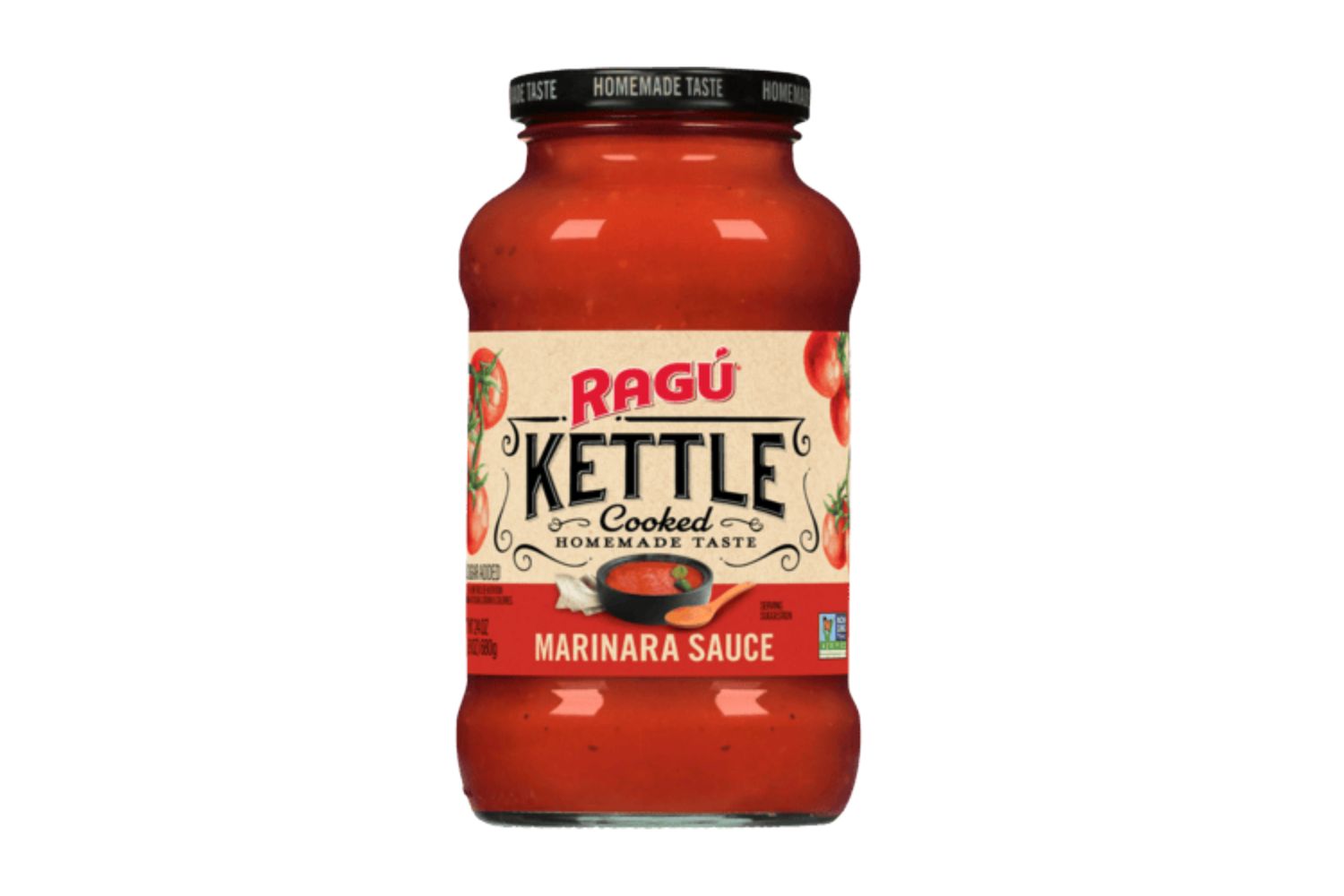 A jar of Ragu Kettle Cooked Marinara Sauce