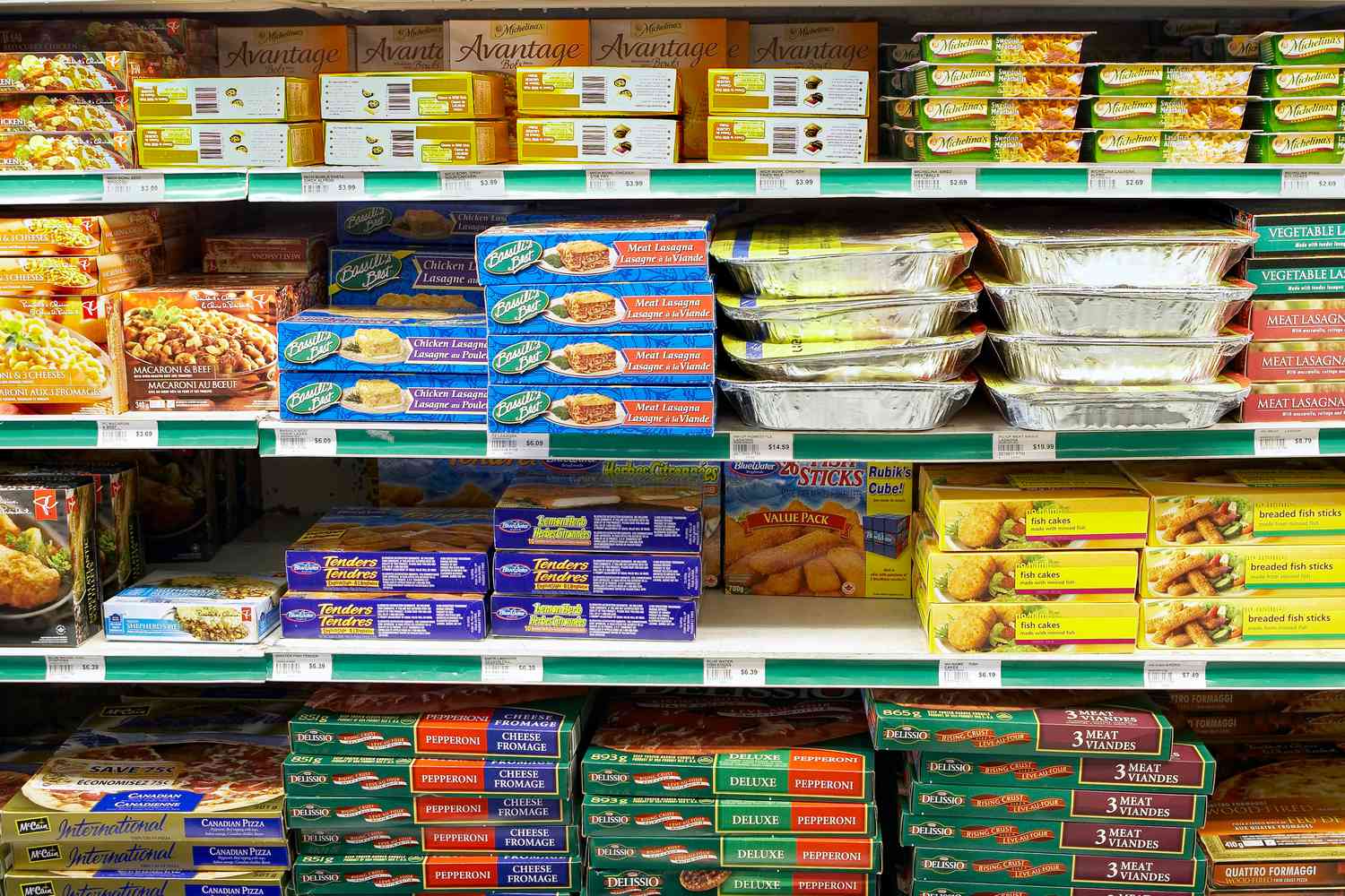 frozen foods in grocery store