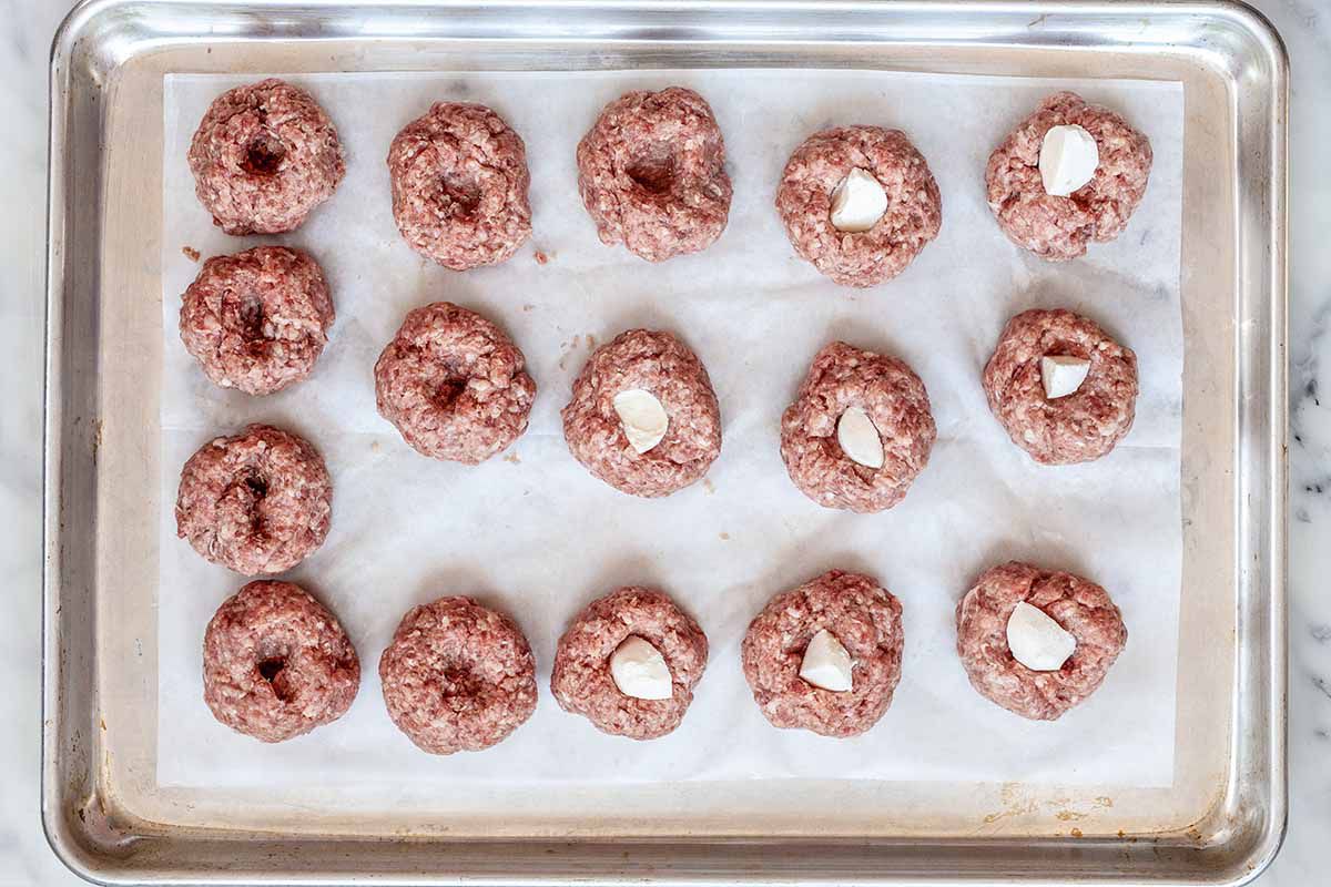 Pork and beef meatball recipe - meatballs with mozzarella inside