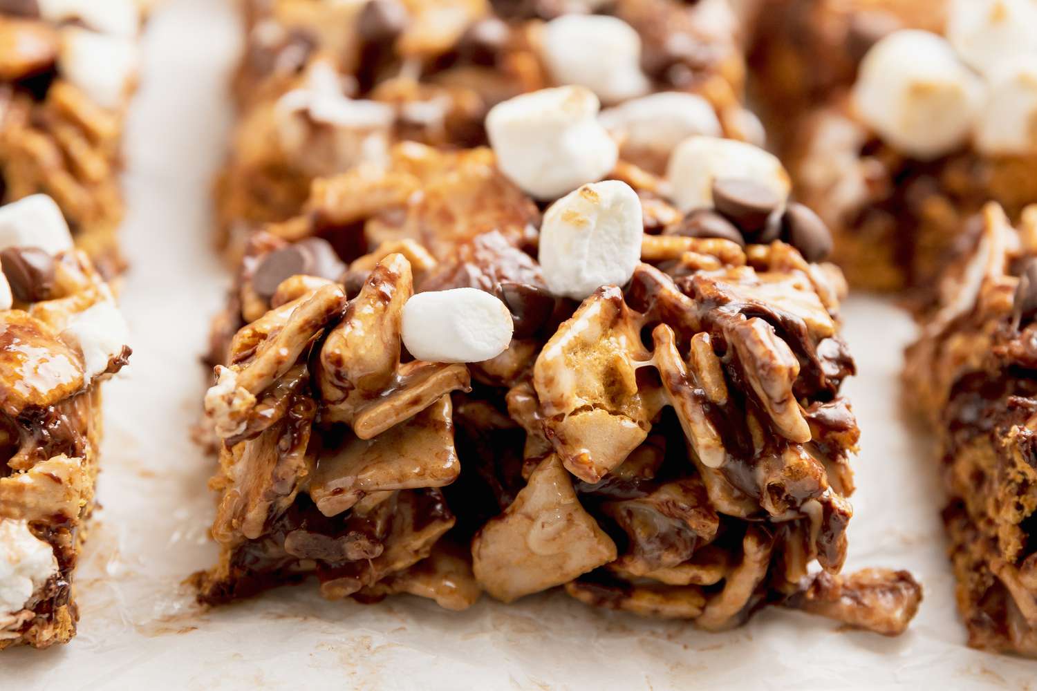 S’mores Cereal Bars Viewed from the Side