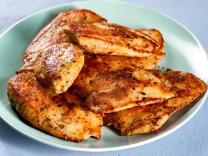Chicken breasts in a plate